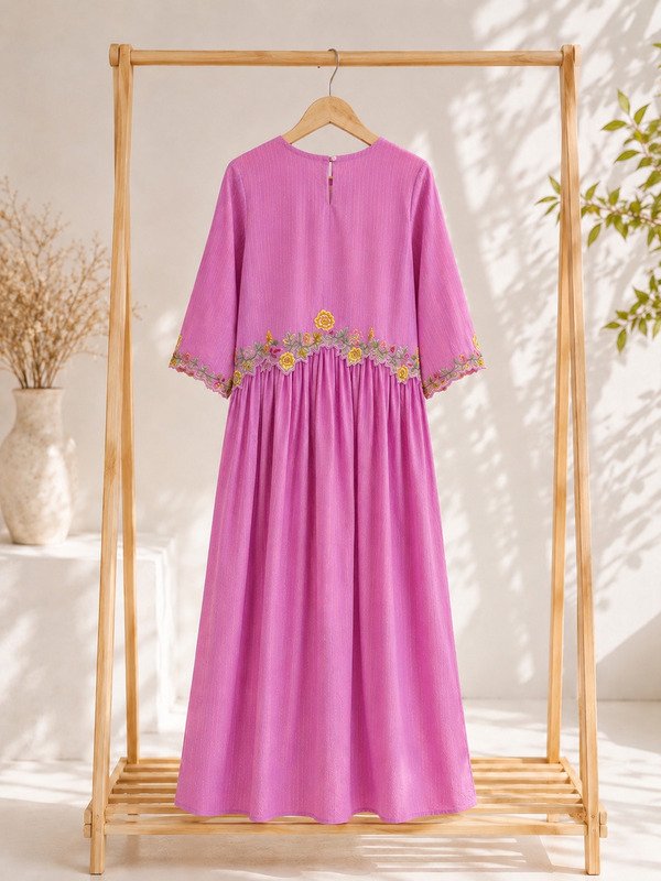 Pink Prism Gathered Dress
