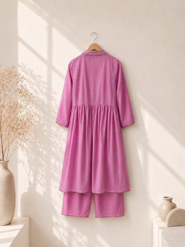 Pink Prism flared kurta pants