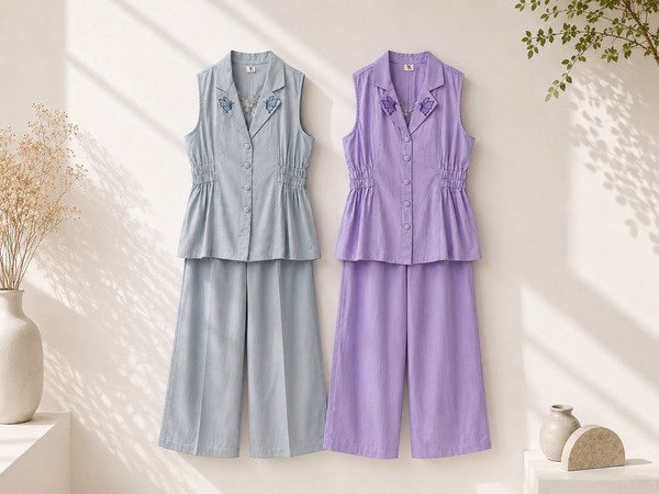 Butterfly Mist Waistcoat Pants (colour - blue / lavendar]