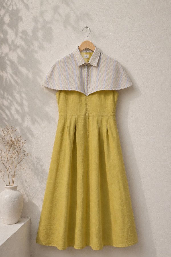 The Sage Cape Panel Dress