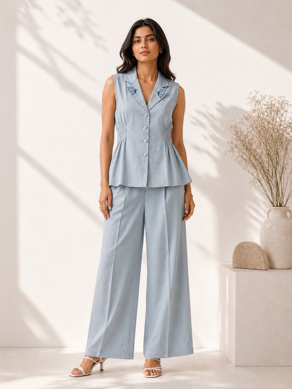 Butterfly Mist Waistcoat Pants (colour - blue / lavendar]