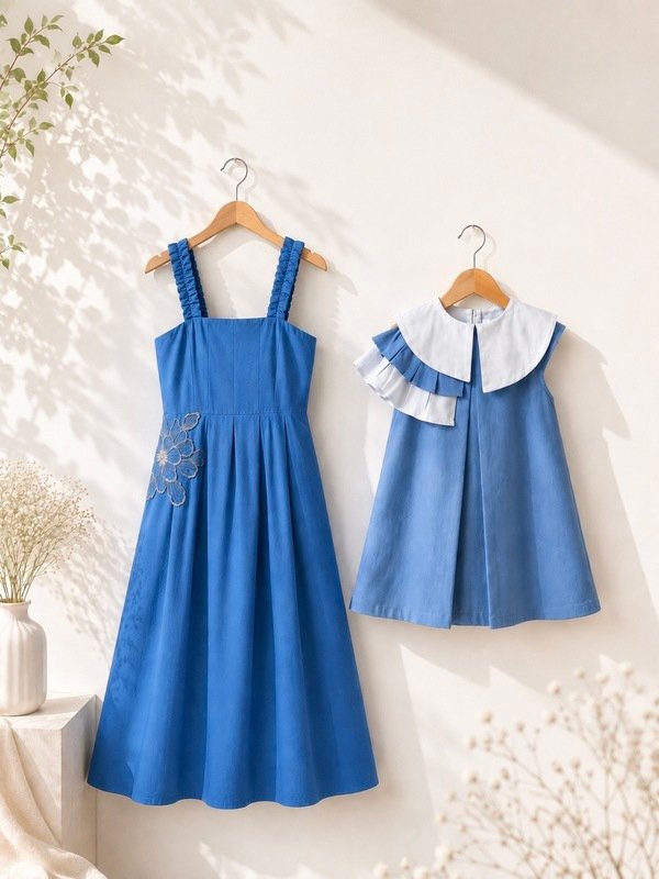 Azure Breeze Pleated embellished dress