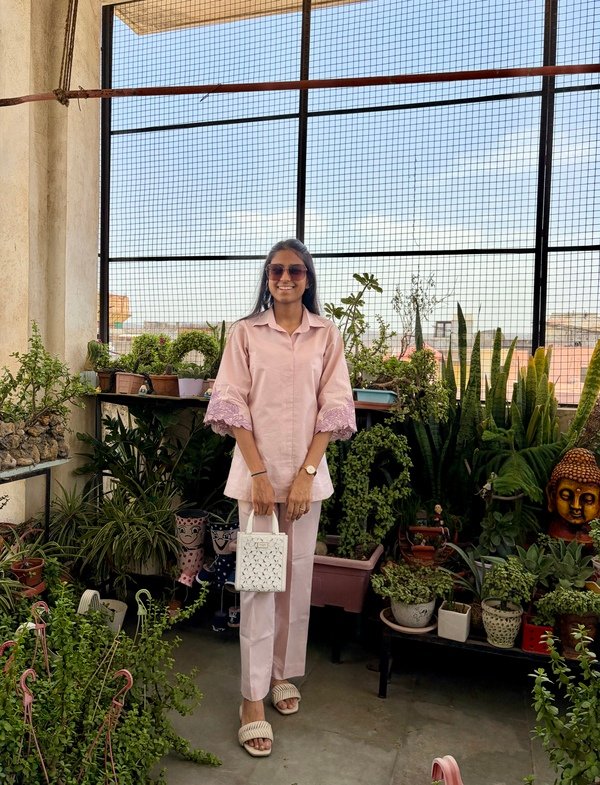 Blush Bloom Linen co-ord set