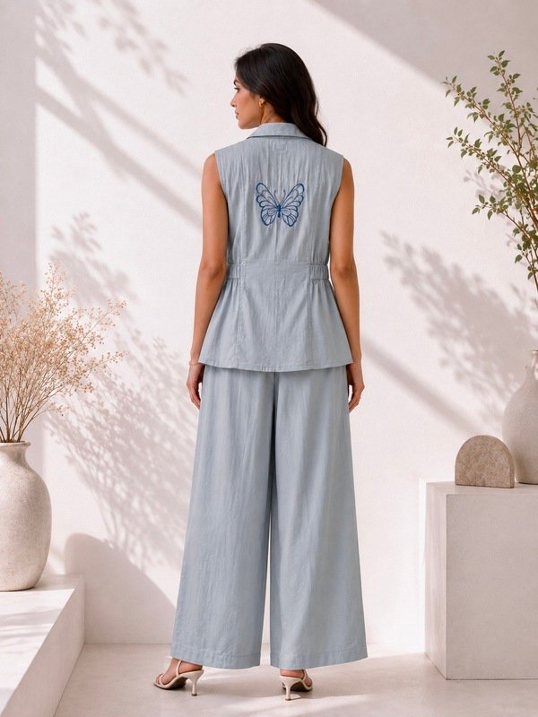 Butterfly Mist Waistcoat Pants (colour - blue / lavendar]
