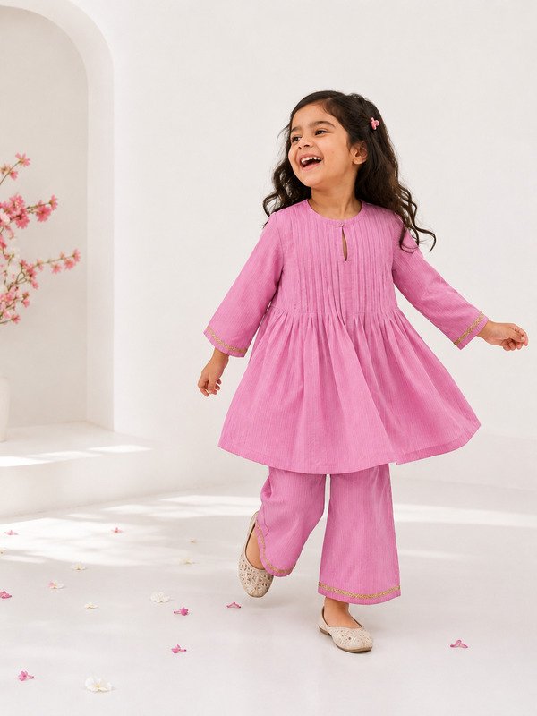Girls Pink Pinstripe set