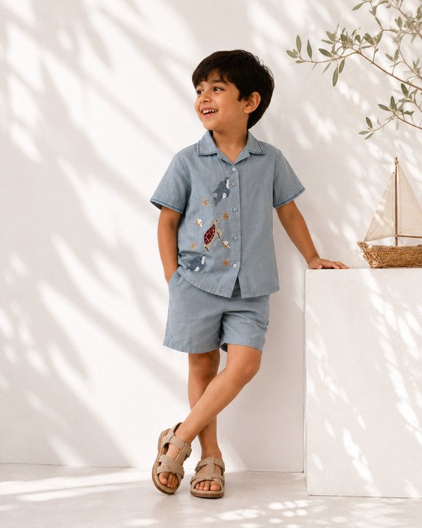 Boys Ocean Tales Linen shirt
