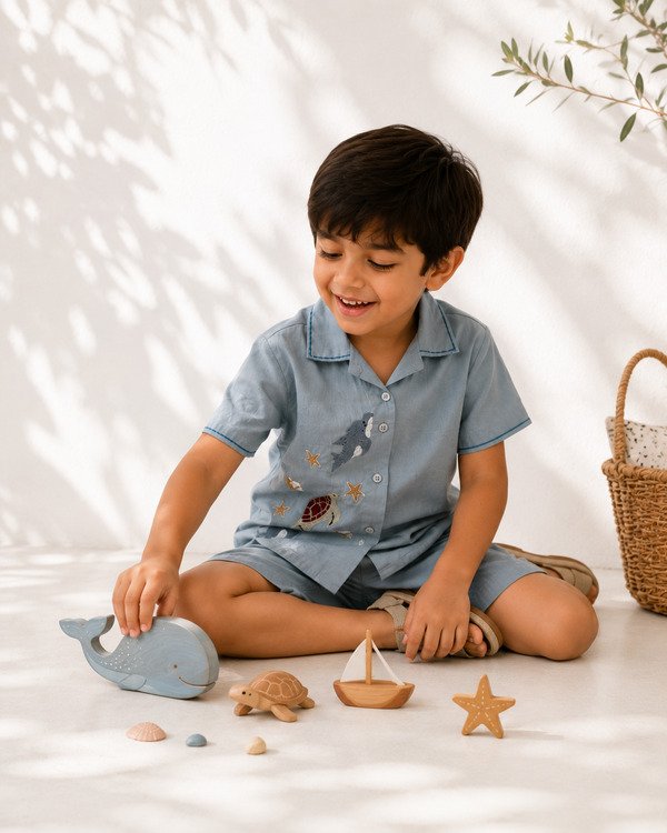 Boys Ocean Tales Linen shirt