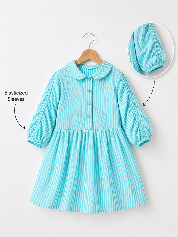Aqua Bloom shirt dress