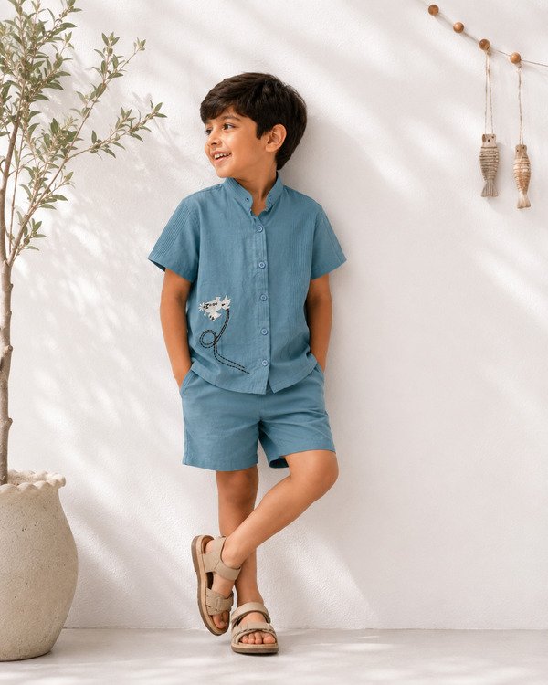 Boys sky explorer Linen shirt
