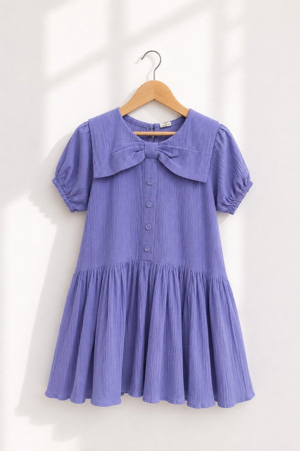 Lilac Bow collar dress