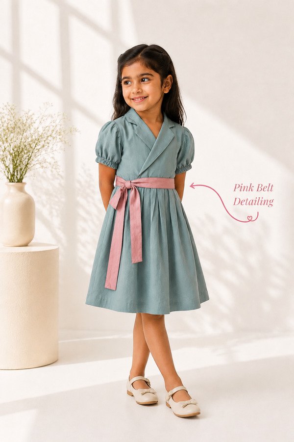 Teal and Tie Dress