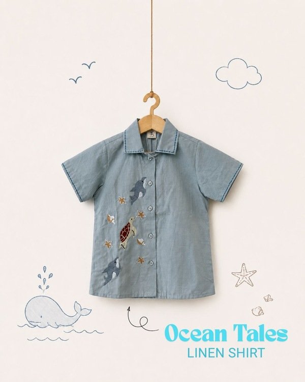 Boys Ocean Tales Linen shirt