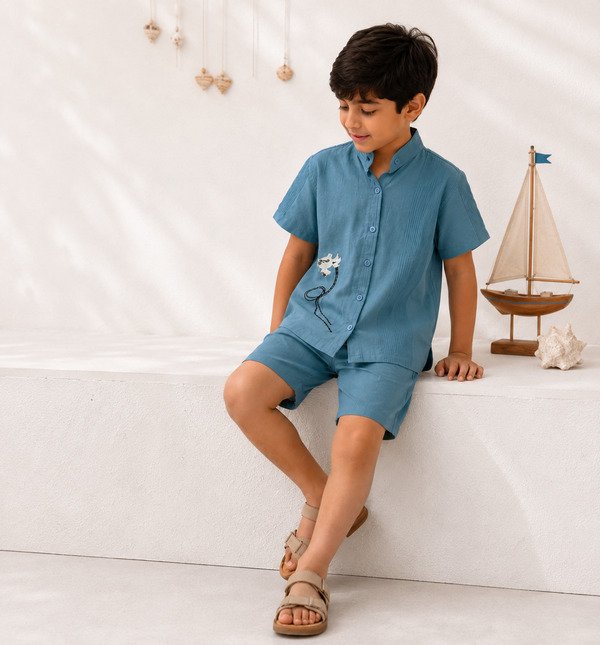 Boys sky explorer Linen shirt