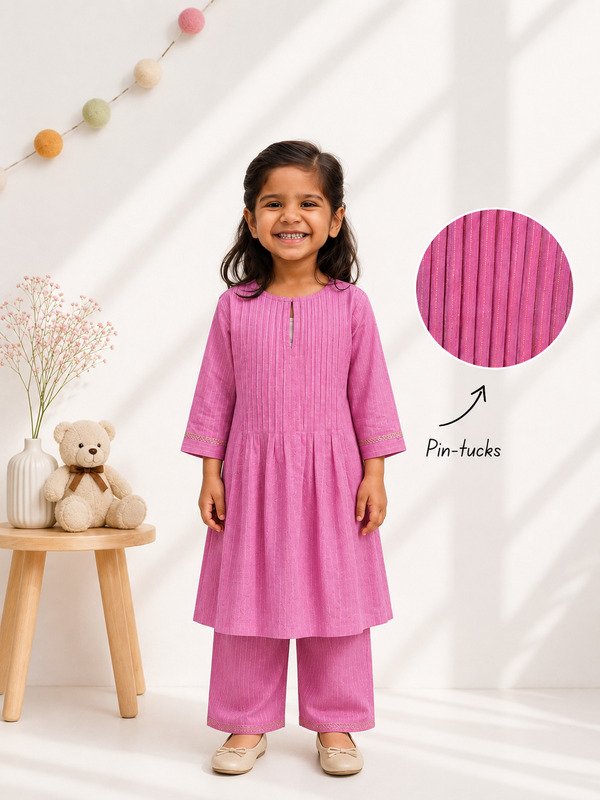 Girls Pink Pinstripe set