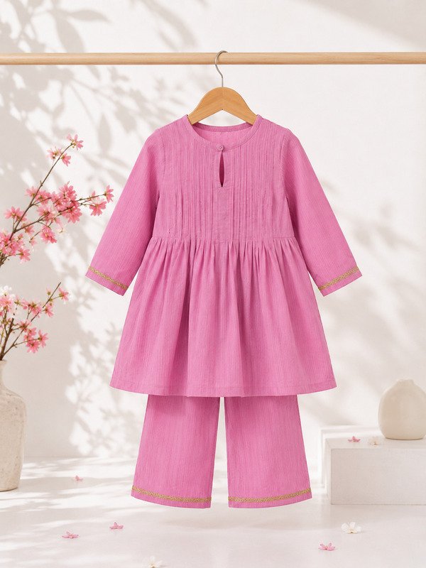 Girls Pink Pinstripe set