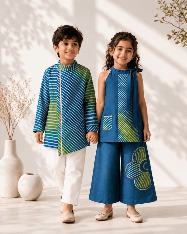 Boys Neel Leher Kurta set