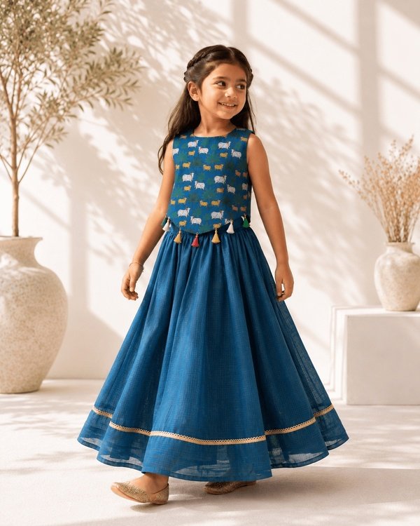 Neel Gokul Pichwai Skirt Set