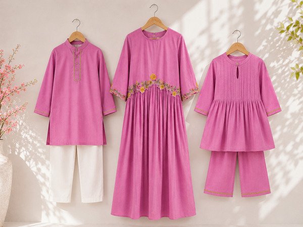 Girls Pink Pinstripe set