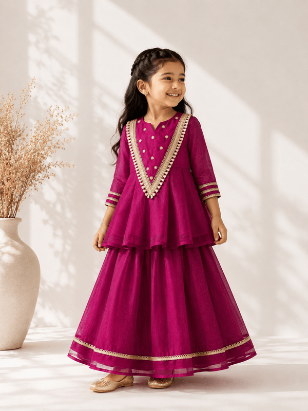 Gulnaar Zari Peplum Skirt set